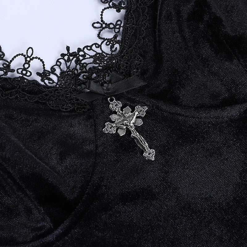 Dark Cross Black Mini Dress