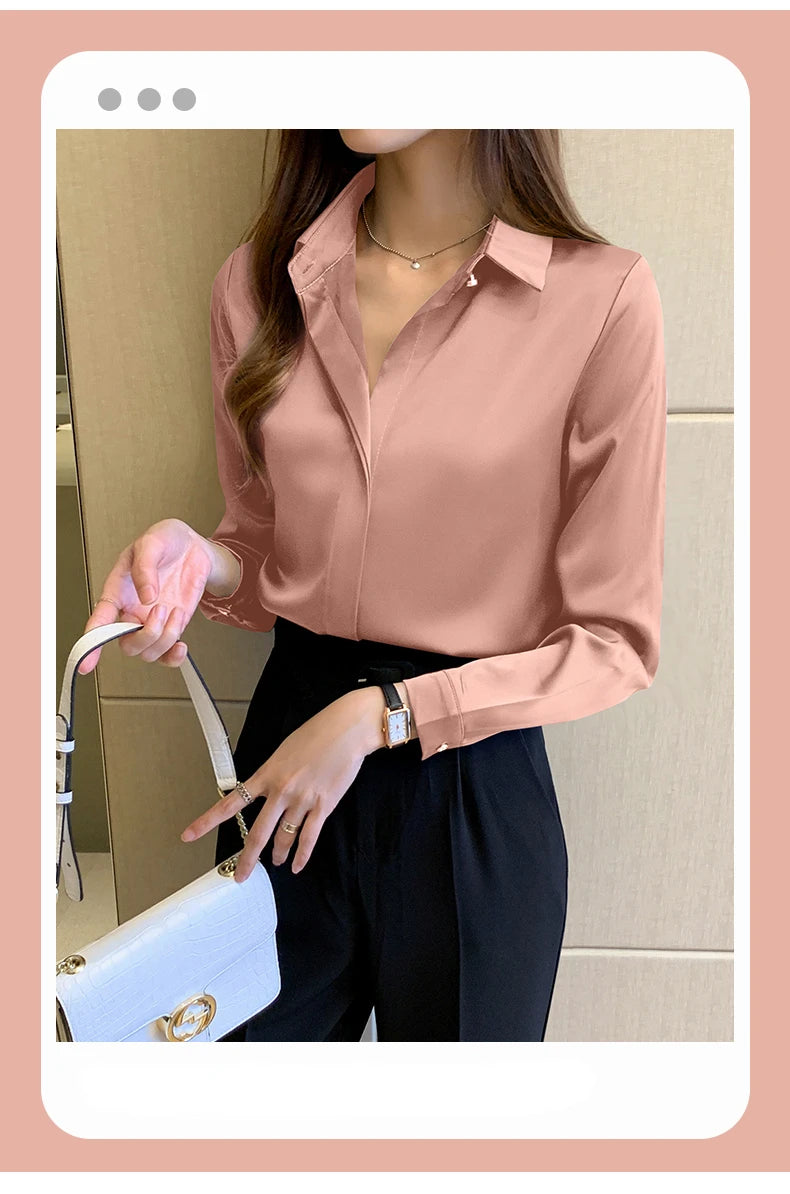 Chemise vintage à manches longues pour femme