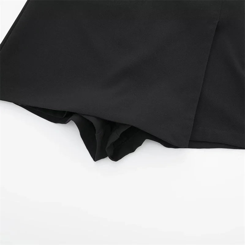 Women Black High Waist Mini Skirt