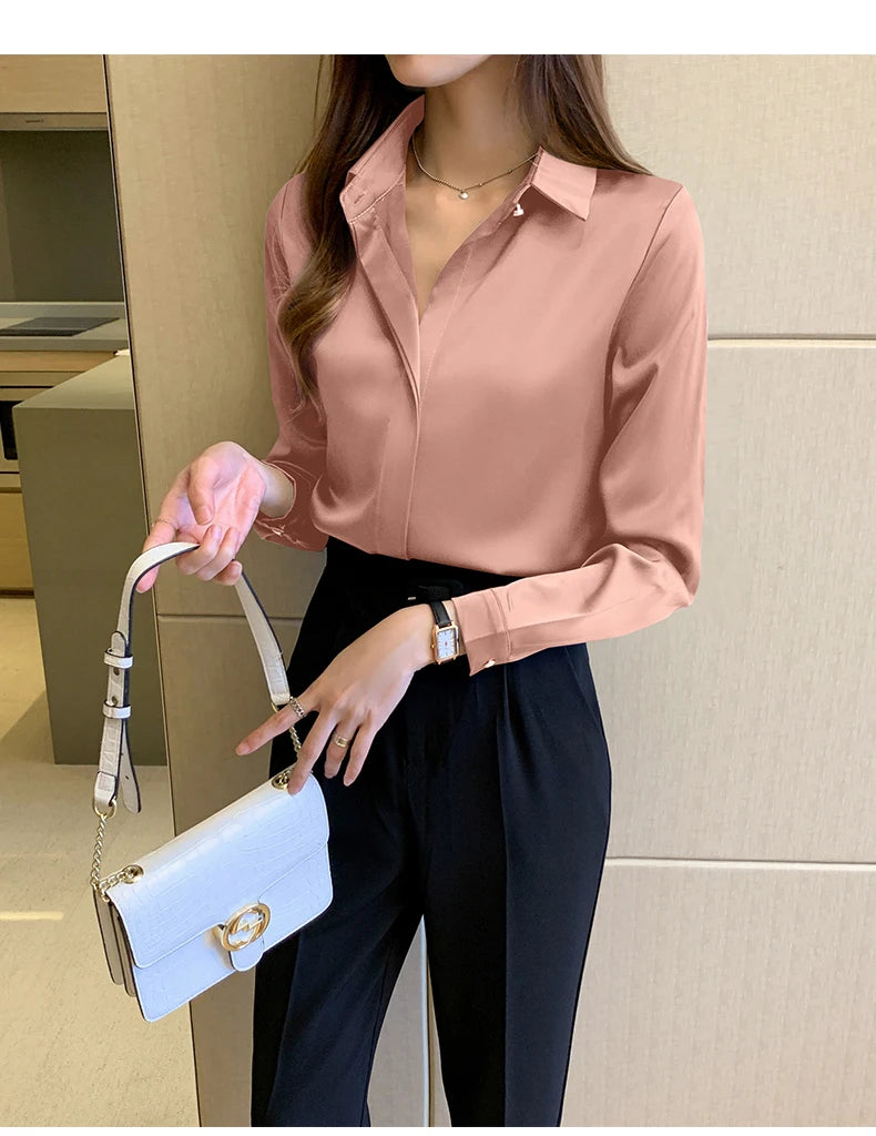 Chemise vintage à manches longues pour femme