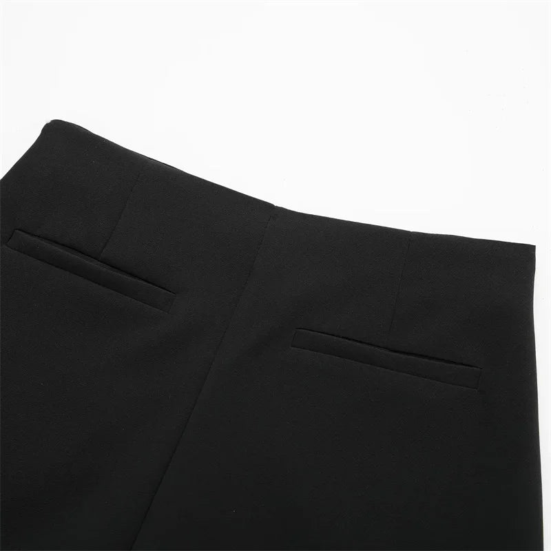 Women Black High Waist Mini Skirt