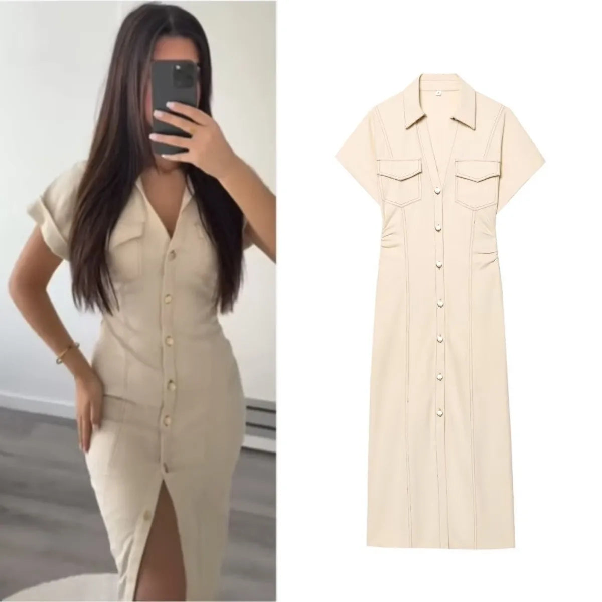 Robe élégante et slim de printemps