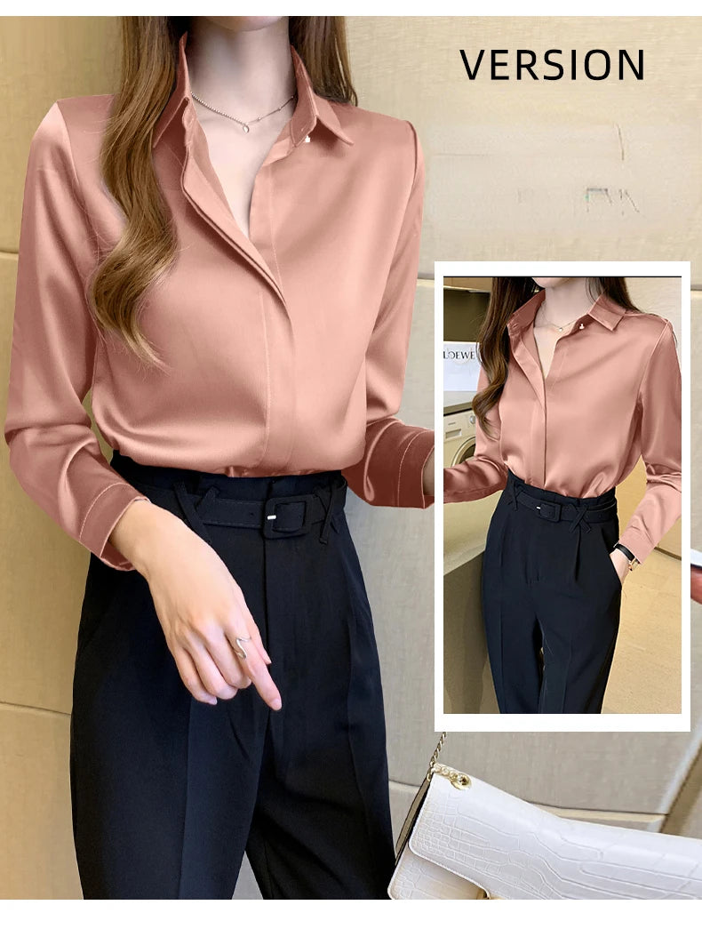 Chemise vintage à manches longues pour femme