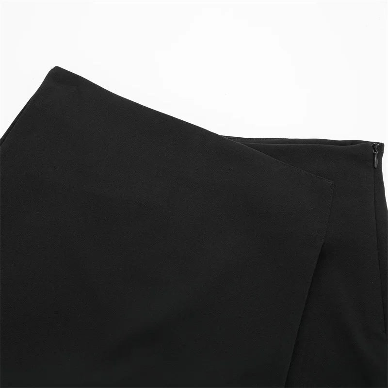 Women Black High Waist Mini Skirt