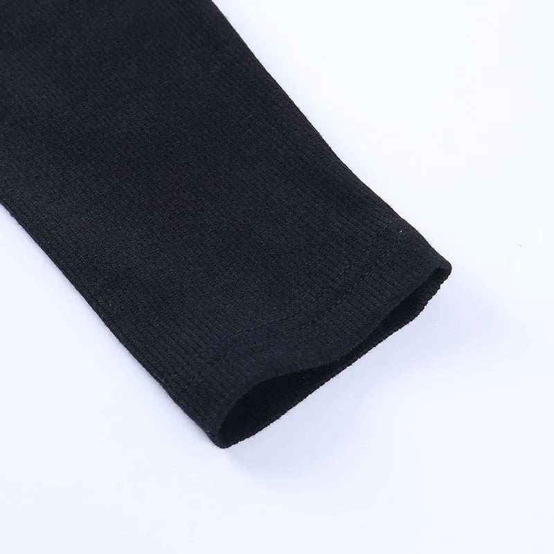 Women Soli Long Sleeve Knitted Tee Tops