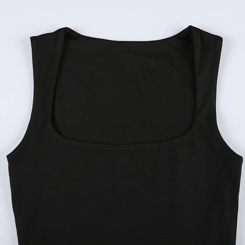 Sleeveless  Collar Crop Top