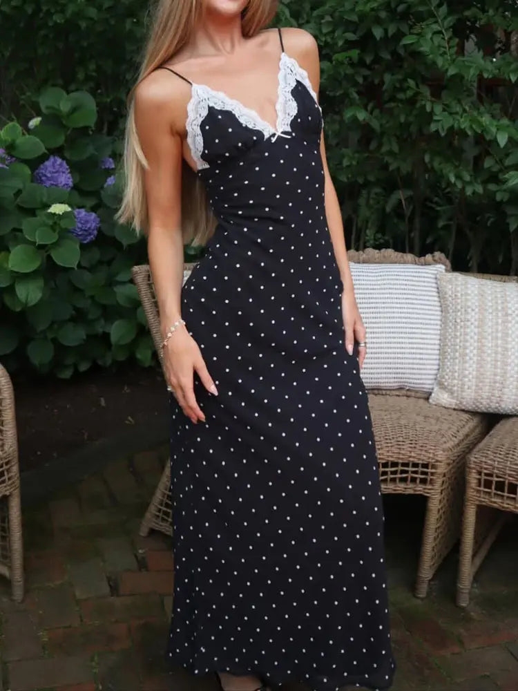 Robe longue dos nu taille haute pour femme
