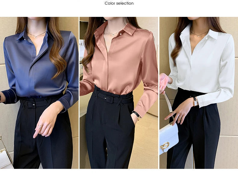 Chemise vintage à manches longues pour femme