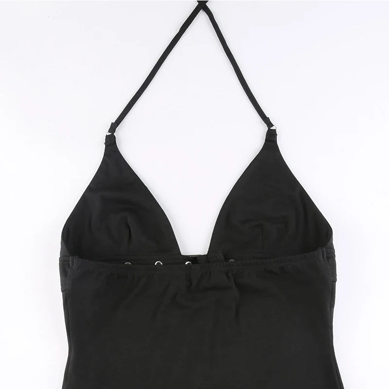 Crop Top Black Backless