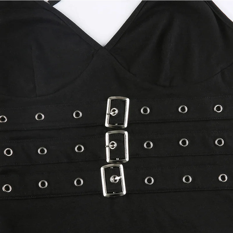 Crop Top Black Backless