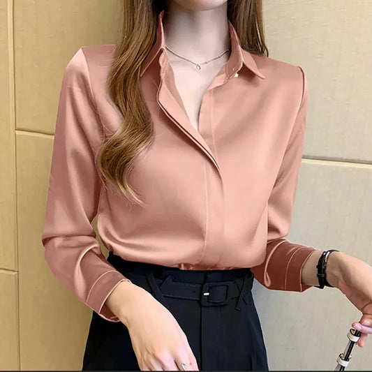 Chemise vintage à manches longues pour femme
