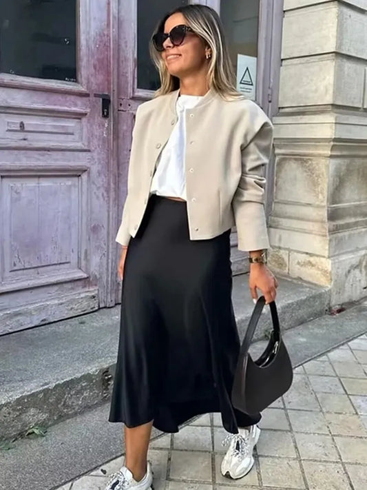 Women High Waist Long Skirts