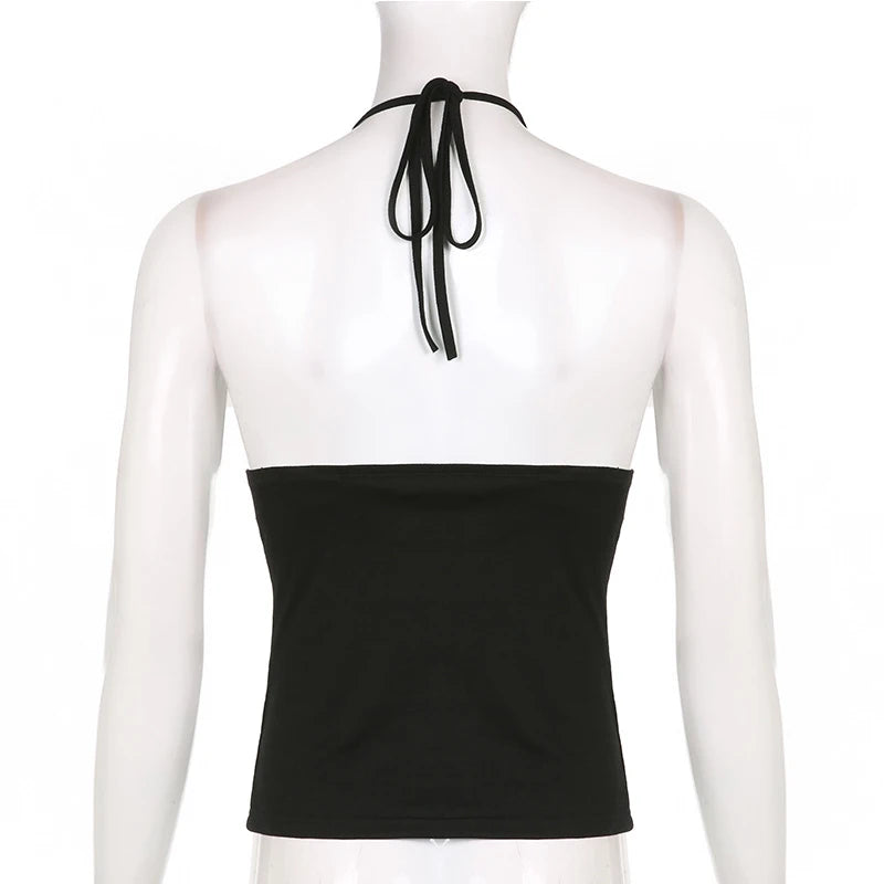 Crop Top Black Backless
